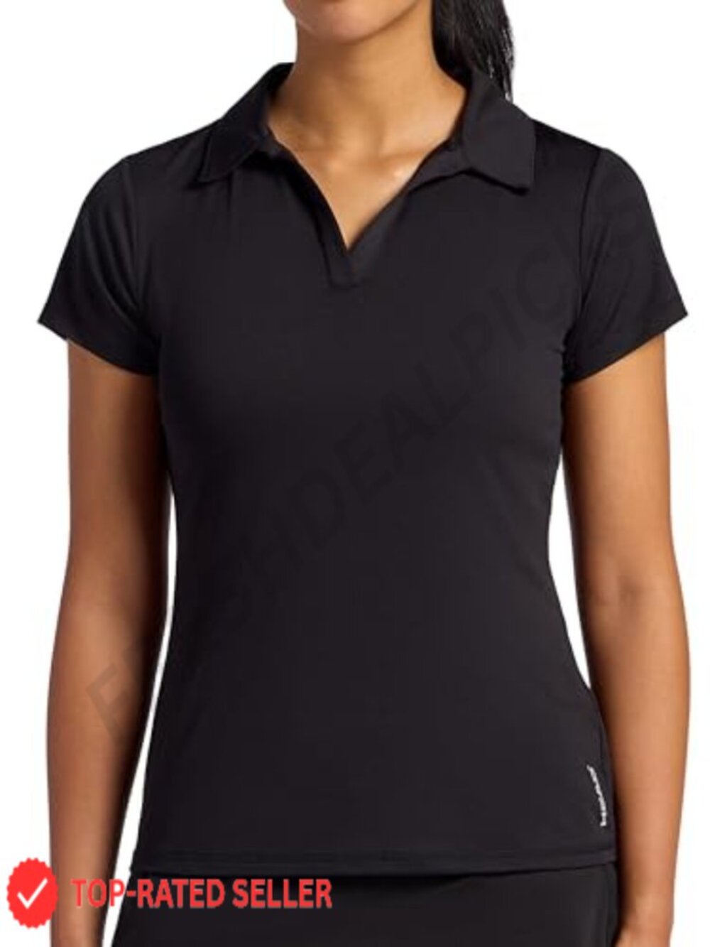 Women's Slim Fit Stretch Polo Shirt Lightweight High-Low Hem Athletic Top
